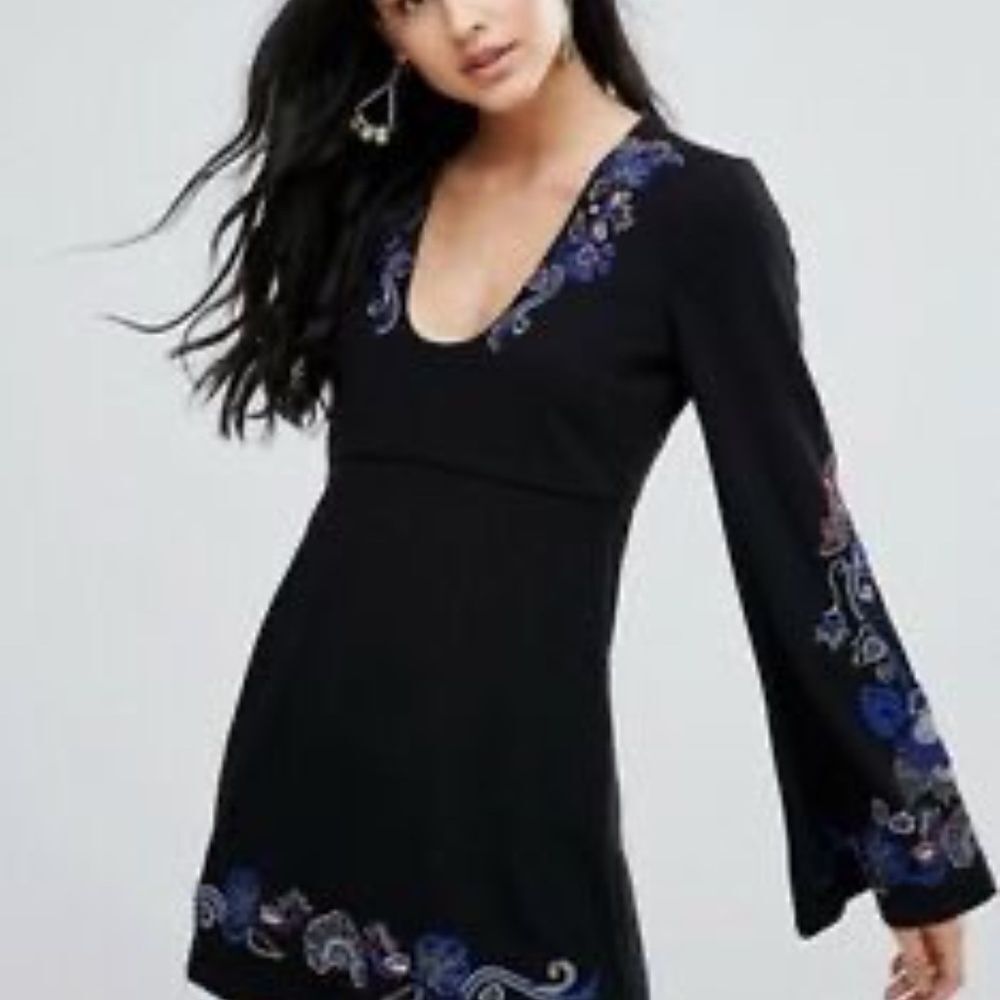 Free People Holiday Folk Dress Sz 0